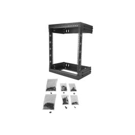 StarTech.com Rack de Pared Abierto 12U RK12WALLOA para Montaje en Pared, Profundidad Ajustable 12-20 Pulgadas, Carga 90 kg, 19", Acero Negro