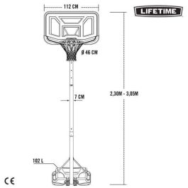 Canasta de Baloncesto Lifetime 110 x 305 x 159 cm