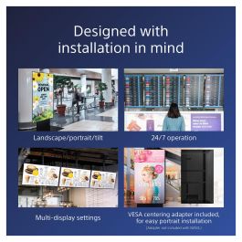 Sony BZ40L Monitor Profesional BRAVIA de 65 Pulgadas 4K UHD, 700 nits, HDR10/Dolby Vision, Android TV, Funcionamiento 24/7, para Señalización Digital