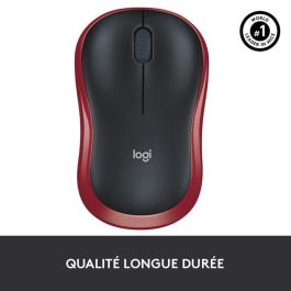 Logitech M185 Ratón Inalámbrico RF Plug-and-Play Rojo con Nano Receptor USB, Ergonómico, Fiable, Batería 1 Año