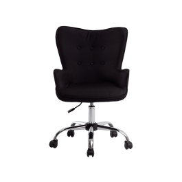 Q-connect Silla de Escritorio Mes Sina con Base Metálica, Altura Máx 960mm, Ancho 570mm, Prof. 620mm, Ruedas Premium, Color Negro