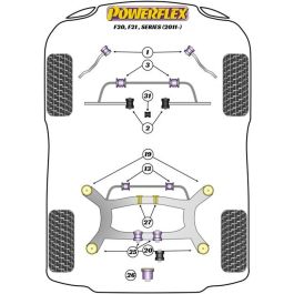 Powerflex Delantero Barra Estabilizadora Silentblock 25 mm PFF5-1903-25BLK Poliuretano Alta Rendimiento