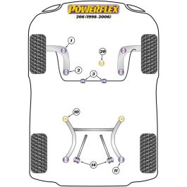 Powerflex Silentblock Barra Estabilizadora Delantera To Chassis Bush 22 mm PFF50-403-22