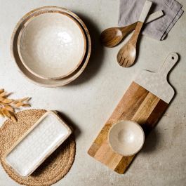 Home Deco Factory Bol Nerina de Madera, Colección Natural, Diámetro 15 cm