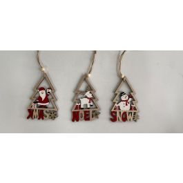 DKD Home Decor Decoración Colgante Navidad Tradicional MDF Rojo Natural Blanco Surtido 24 Unidades Alto 12 cm Precio: 19.0938. SKU: B1AL3FFETF