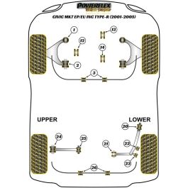 Powerflex PFR25-322 Soporte Brazo Inferior Trasero Exterior Delantero