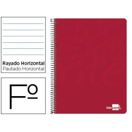 Cuaderno Espiral Liderpapel Folio Write Tapa Blanda 80H 60 gr Horizontal Con Margen Color Rojo 10 unidades