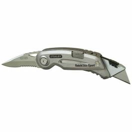 Stanley Navaja Deportiva Quickslide Hoja Acero Inoxidable 76mm con Corte Dentado para Cortes Intensos y Deslizamiento Zinc Compatible Cuchilla Trapecio y Gancho Precio: 34.68999941. SKU: B19SJYTZMX