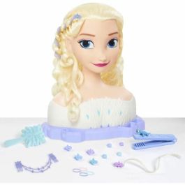 Cabezal de peinado - SNOW QUEEN - Elsa Deluxe Styling Head - Extensiones, accesorios para el cabello y revelador de color, a partir de 3 años