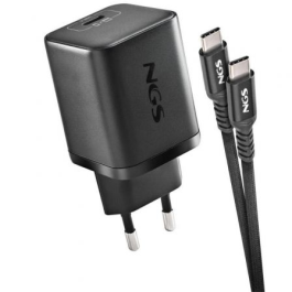NGS BUD65W-C Cargador de Pared GaN 65W con USB-C y Cable Tipo-C a Tipo-C de 1.5m para Smartphones y Portátiles