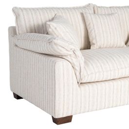 Sofá 2 Plazas Rayas Crema Tejido 178 X 101 X 71 cm