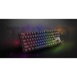 GENESIS Thor 303 TKL Teclado Mecánico Hot Swap con Interruptores Outemu Peach Silent QWERTY Español, RGB Gaming Compacto Negro