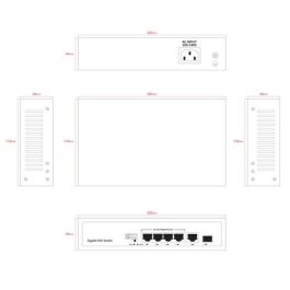 Ernitec Switch 4 puertos PoE Gigabit + 1 RJ45 Gigabit uplink + 1 SFP Gigabit no gestionable Ernitec Switch 4 puertos PoE Gigabit + 1 RJ45 Gigabit uplink + 1 SFP Gigabit no gestionable