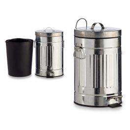 Papelera de acero 7L Arte Regal - 21x34x26 cm, negro/plata, con pedal y cubo extraíble (6 Unidades) Precio: 65.49999951. SKU: S3606339