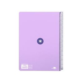 Cuaderno Espiral A4 Antartik Tapa Dura 80H 90 gr Cuadro 4 mm Con Margen Color Lavanda