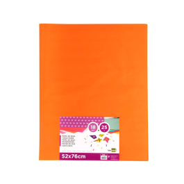 Liderpapel Papel seda naranja 52x76 cm 18 gr paquete 25 hojas