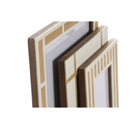 Marco Foto Glam DKD Home Decor Blanco Natural 1.8 x 29 x 24 cm Set de 3 Marco Foto Glam DKD Home Decor Blanco Natural 1.8 x 29 x 24 cm Set de 3