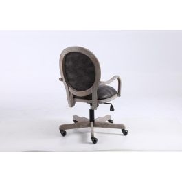 DKD Home Decor Silla de Oficina Marron Oscuro y Negro 50 x 88 x 52 cm con Ruedas y Ajuste de Altura