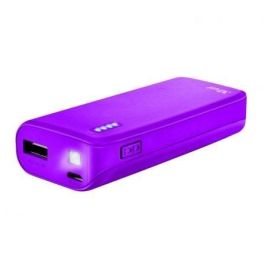 BATERÍA EXTERNA TRUST PRIMO POWERBANK 4400 NEÓN PURPLE - 4400MAH - 5W/1A - FUNCIÓN LINTERNA - CABLE MICROUSB - UNIVERSAL