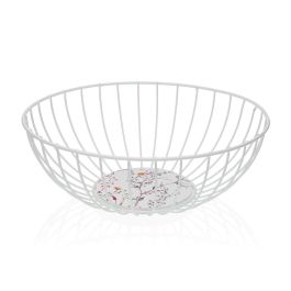 Frutero Versa Balbec Blanco Metal Acero Madera MDF 28 x 10 x 28 cm Frutero Versa Balbec Blanco Metal Acero Madera MDF 28 x 10 x 28 cm