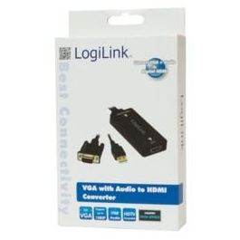 LogiLink CV0060 Convertidor VGA con Audio a HDMI compatible con 1080p y 720p, Negro