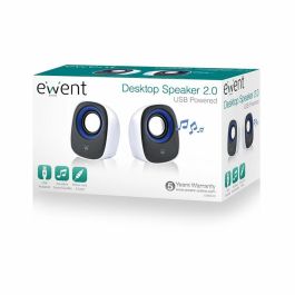 Ewent Altavoz Ew3513 Estéreo 2.0 5W RMS USB, Conexión 3.5mm para PC, Smartphone, Tablet
