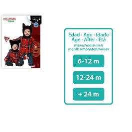 Disfraz Hombre Lobo Bebé Niño con Camisa Roja y Gorro de Orejas Talla 24 Meses Halloween