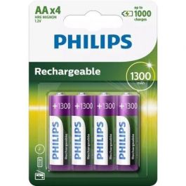 Pack de 4 Pilas AA Philips R6B4A130/10/ 1.2V/ Recargables Precio: 10.95000027. SKU: B16LE39WAG