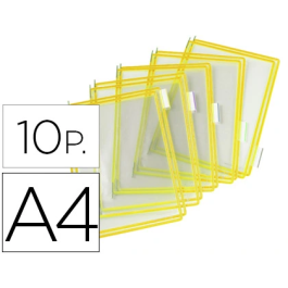 Djois Fundas Portacatalogos DIN A4 PVC Antirreflejo Color Amarillo Pack 10 Unidades 50x380x250 mm