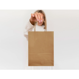 Q-connect Bolsa Papel Kraft Liso Asa Retorcida L 320x400x140 mm Natural 25 Unidades