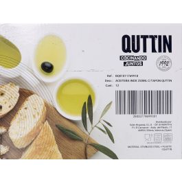 Aceitera de acero inoxidable 250 ml con tapón Quttin (12 Unidades) Aceitera de acero inoxidable 250 ml con tapón Quttin (12 Unidades)