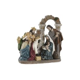DKD Home Decor Nacimiento de Navidad Tradicional en Resina Multicolor | 8.5 cm Largo x 20.5 cm Ancho x 20.5 cm Alto