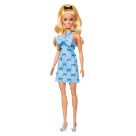 Barbie Hyt93 Muñeca Fashionista Colección Original con Vestido Lazo Azul, Coleta Rubia y Accesorios (Lazo Negro, Tacones Azules) Barbie Hyt93 Muñeca Fashionista Colección Original con Vestido Lazo Azul, Coleta Rubia y Accesorios (Lazo Negro, Tacones Azules)