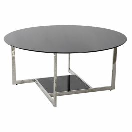 Mesa de Centro DKD Home Decor Negro Plateado Cristal Acero Plástico 100 x 100 x 45 cm Precio: 322.6899995. SKU: S3022400