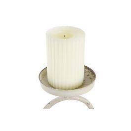 DKD Home Decor Portavela Neoclasico Blanco de Metal para Decoración Hogar, Largo 13cm, Ancho 24cm, Alto 34cm, Peso 1kg