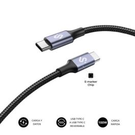 Cable USB-C a USB-C Subblim PLUS Negro 1 m