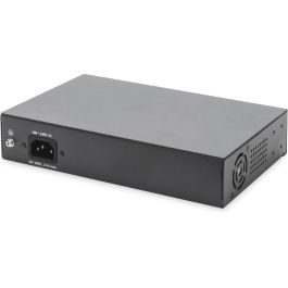 Digitus Switch Gigabit de 8 Puertos (6 PoE, 2 RJ45, 2 SFP Uplink), No Administrado, 180W PoE, Ethernet 10/100/1000, Negro