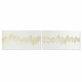 Cuadro Glam DKD Home Decor Blanco Dorado 3 x 60 x 120 cm (2 Unidades)