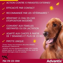 Pipetas antiparasitarias ADVANTIX 6: para perros muy pequeños de 1,5 a 4 kg