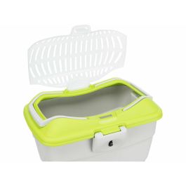 Trixie Caja de transporte Mini-Capri de plástico para roedores, 40x22x30 cm, gris/azul, con ventilación y asas