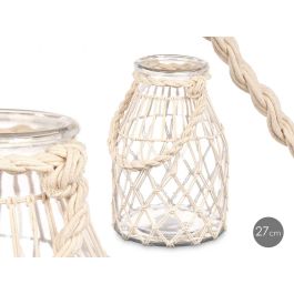 Portavelas de Vidrio con Cuerda Blanca - Giftdecor 17x27x17 cm (4 Unidades) Precio: 61.90000025. SKU: B1HYJXBQ29