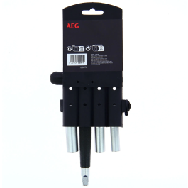 Aeg Llave de Bujía Diésel con 3 Enchufes Cardán 8mm 10mm 12mm Acero Inoxidable Mango T Espuma Antideslizante