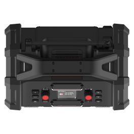 PerfectPro ROCKTAGON Radio de obra digital 30W DAB+ FM Bluetooth 5.2 IP65, 4 altavoces, compatible baterías 18V Bosch Makita DeWalt Milwaukee, USB, Negro/Rojo