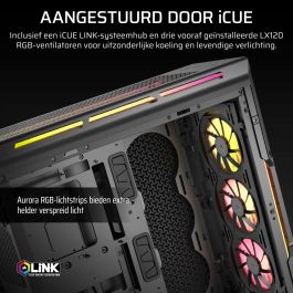 Corsair COR0840440487739 Caja para PC iCUE LINK 5000T LX RGB Series Semitorre Negra Corsair COR0840440487739 Caja para PC iCUE LINK 5000T LX RGB Series Semitorre Negra