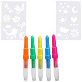 Jeux 2 momes Juego De 5 Aerógrafos Con 2 Plantillas