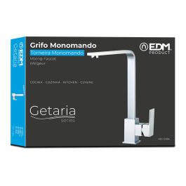 Edm Grifo Monomando de Cocina Caño Alto Getaria Cromado | Cuerpo de Latón con Mando de Zinc | Cartucho Cerámico