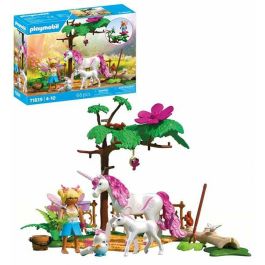 Playmobil Establo Mágico Unicornio con Mamá y Potro. Juguete de Construcción Infantil de Plástico para Niños +3 Años