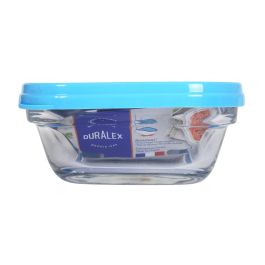 Duralex Fiambrera Rectangular Freshbox 0.4L Tapa Azul - 11 x 4.5 x 15.5 cm (8 Unidades)
