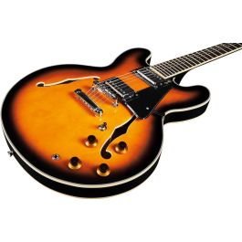 Eko Guitarra Eléctrica Hollowbody Double Cut Sunburst Acabado Brillante