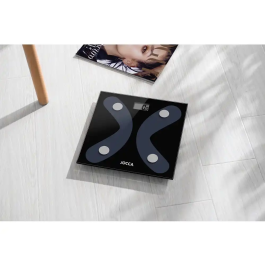 Báscula de Baño Jocca 1440/ Análisis Corporal/ Bluetooth/ Hasta 180kg/ Negro